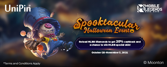 Spooktacular Halloween MLBB Event-Get 20% Cashback & a Chance to Win MLBB Special Skin! (MY)